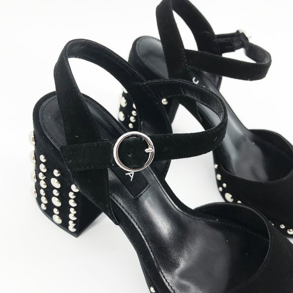 ❌SOLD❌NEW🌸AQUA Bells Studded Suede Ankle Strap Sandals - Picture 10 of 11